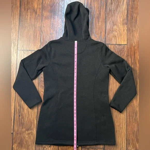 L.L. Bean Women's Small Petite Sweater Fleece Coat Classic Black ItemID 503354 - Picture 12 of 13